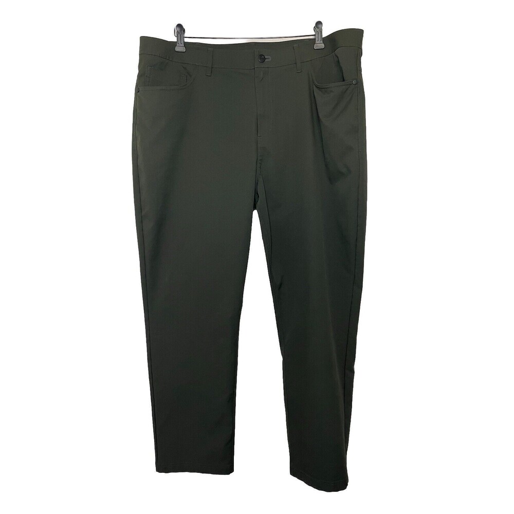 Public Rec Pants Mens 40x30 Forest Green Chino Performance Stretch Button Zip